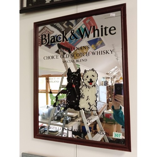 307 - Black & Whyte Buchannan's whisky mirror 65x50cm approx.