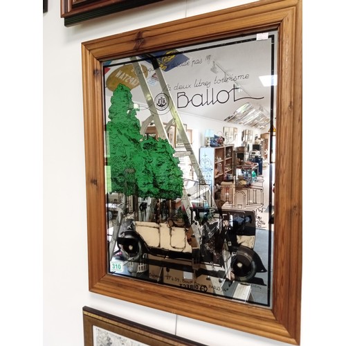 310 - Ballot Paris framed advertising mirror 65x52cm approx.