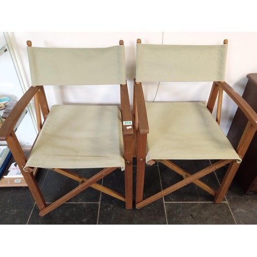 314 - Pair canvas directors chairs