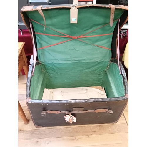 350 - Oil skin travellers trunk