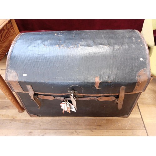 350 - Oil skin travellers trunk