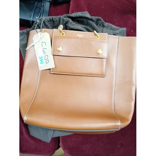 390 - A leather Bag and cover mulberry style?