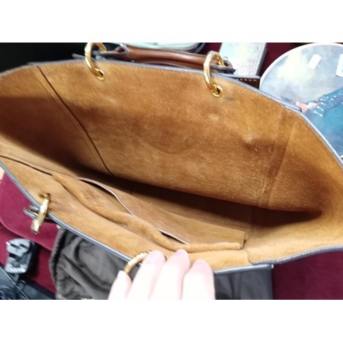 390 - A leather Bag and cover mulberry style?