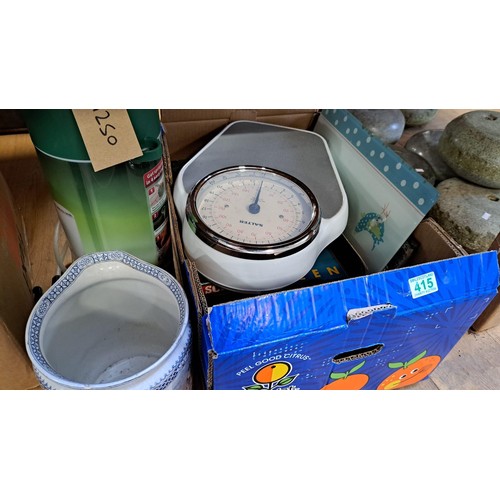 415 - box lot, large jug and spray machine