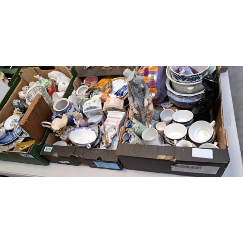 426 - 4 x Boxes of ornaments, china ware etc,