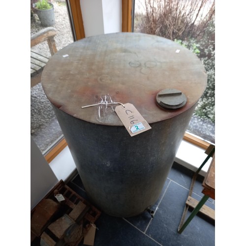 2 - Large Galvanised Circular Tank