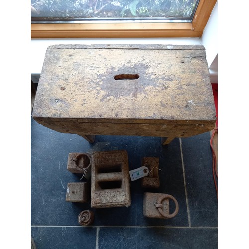 4 - Vintage Stool and Weights