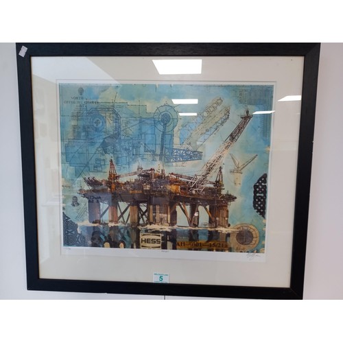 5 - 2 x Framed Oil Platform Prints