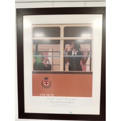 51 - Framed Jack Vettriano Days of Wine and Roses 2010 poster