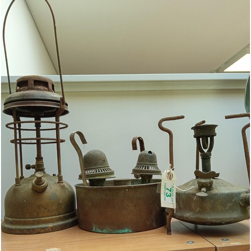 73 - Tilley lamp & Tilley base, etc