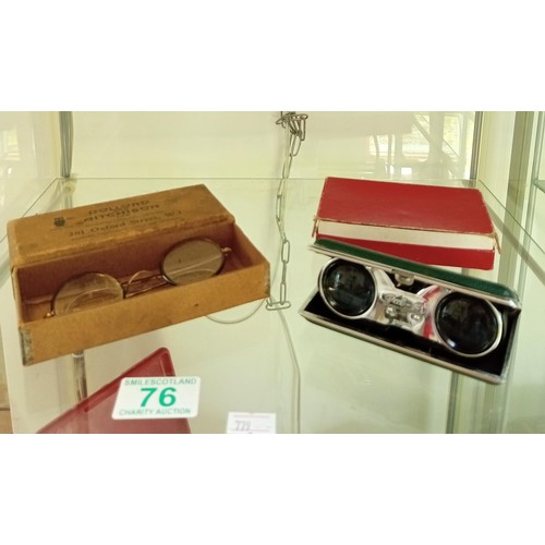 76 - Vintage Pal-F opera glasses and vintage spectacles