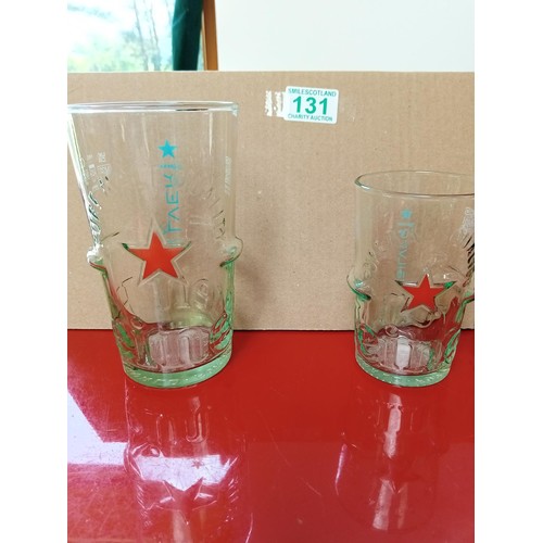 131 - Brand new genuine Heineken bar glasses, pint & half pint