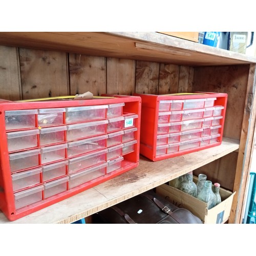 148 - Miniature storage cabinets and contents