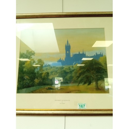 167 - Framed picture University of Glasgow by Tom Campbell