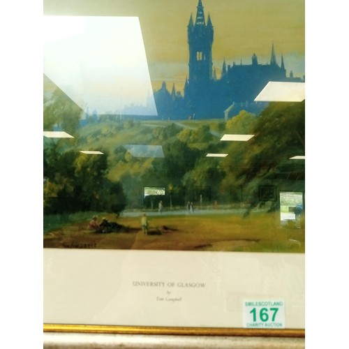 167 - Framed picture University of Glasgow by Tom Campbell