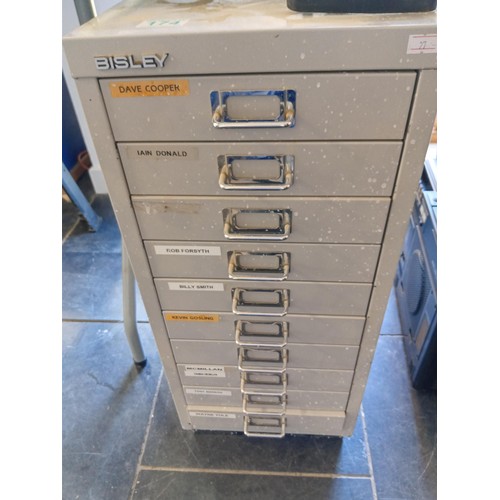 174 - 10 drawer metal cabinet