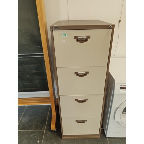 178 - 4 drawer filing cabinet with key