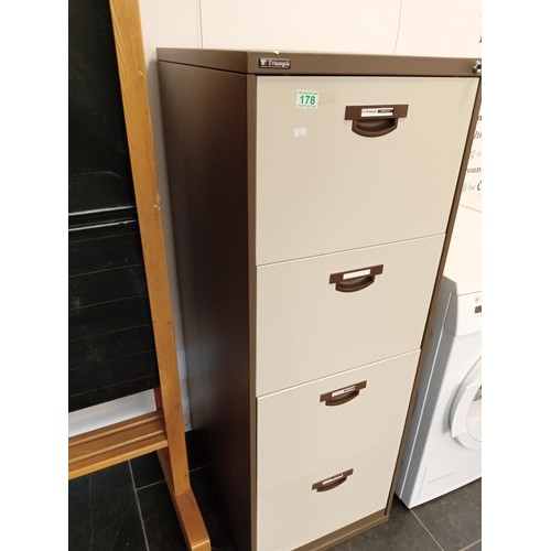 178 - 4 drawer filing cabinet with key