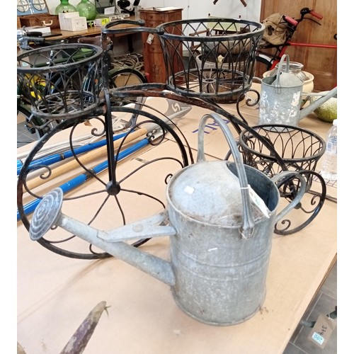 201 - Watering can and bike plant stand