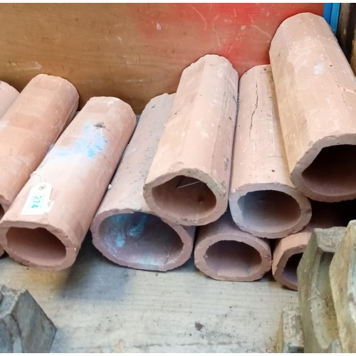 274 - 15 clay drain pipes