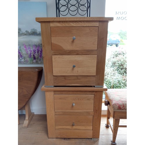 12 - Pair of Solid Oak Bedside Tables