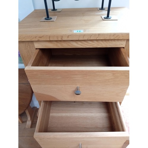 12 - Pair of Solid Oak Bedside Tables