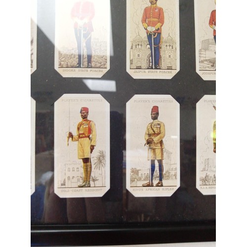 16 - Framed Cigarette Cards Military Uniforms