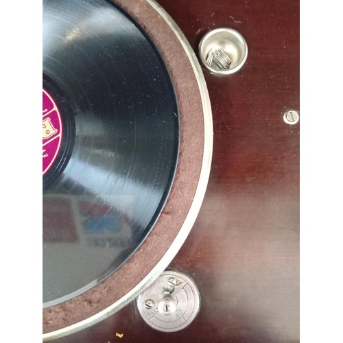 31 - Vintage Gramophone in Cabinet with Records