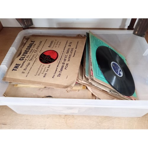 31 - Vintage Gramophone in Cabinet with Records