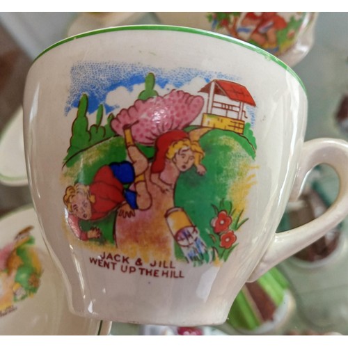 46 - Vintage Nursery Rhymes Cups, Saucers and Plates