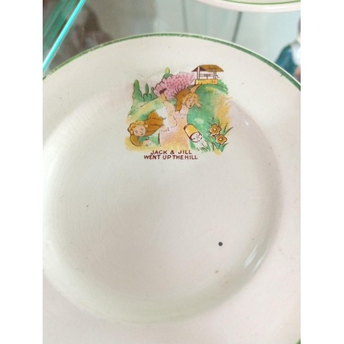 46 - Vintage Nursery Rhymes Cups, Saucers and Plates