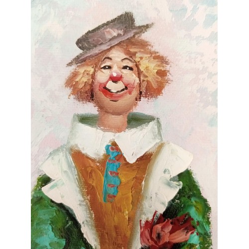 56 - 'Clown' by William Moninent (1937-1999)  Original oil on canvas