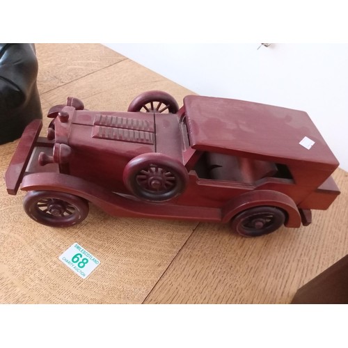 68 - Wooden Car and Wooden Train Book Ends