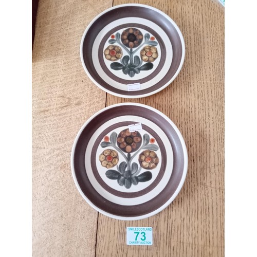 73 - 2 Vintage Denby Mayflower Side Plates