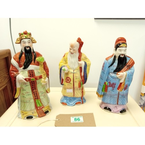 86 - 3 Ceramic Chinese Gods