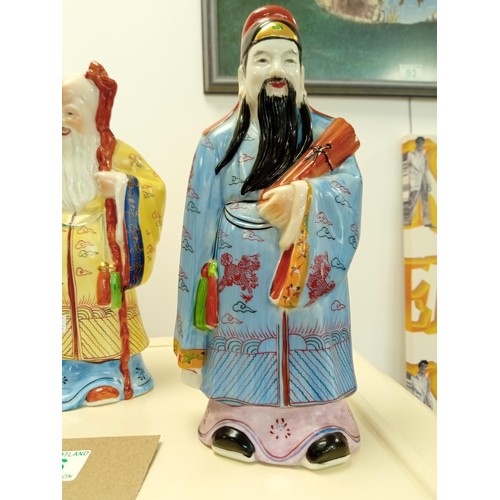 86 - 3 Ceramic Chinese Gods