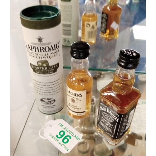 96 - Laphroaig Quarter Cask 5cl 48% Minature and 2 Others