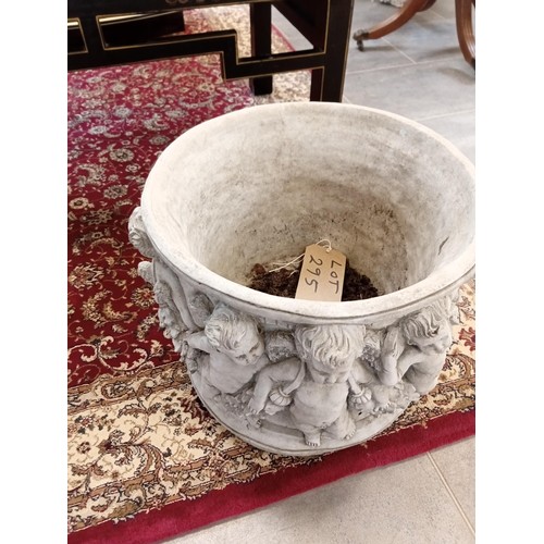 295 - pair of cherub plant pots