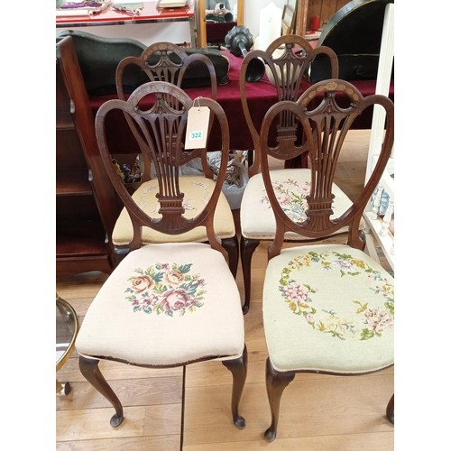 322 - set of four tapestry bedroom chairs