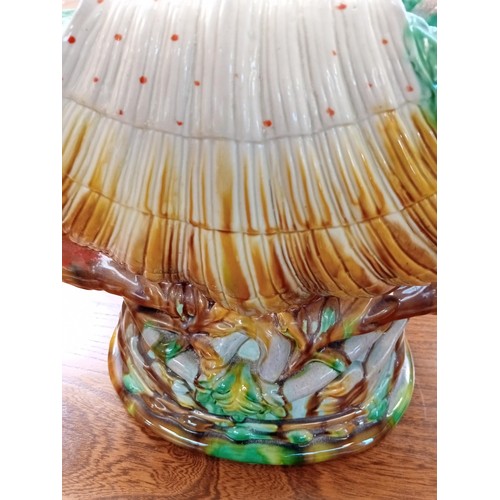 326 - majolica mermaid large table centrepiece (small chip, we have the piece)