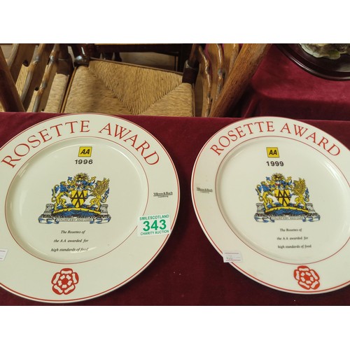 343 - pair of Villeroy & Bosch Luxembourg AA rosette award plates