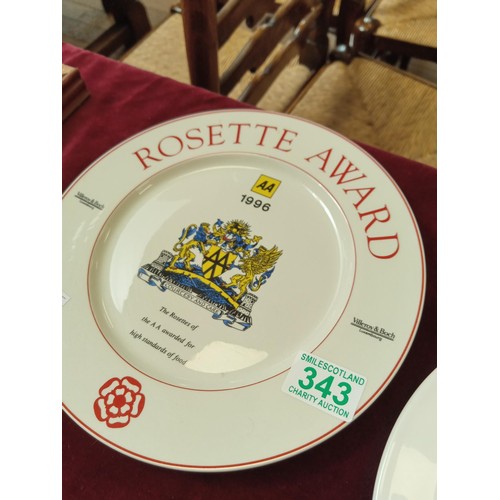 343 - pair of Villeroy & Bosch Luxembourg AA rosette award plates