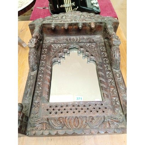 371 - ornate hardwood mirror