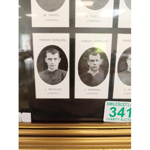 341 - Framed Liverpool FC Nostalgia Tobacco Cards