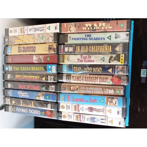 362 - Crate of John Wayne VHS Videos