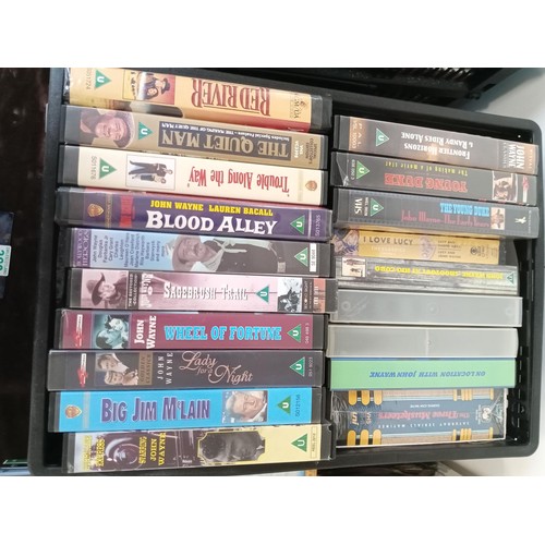 363 - Crate of John Wayne VHS Videos