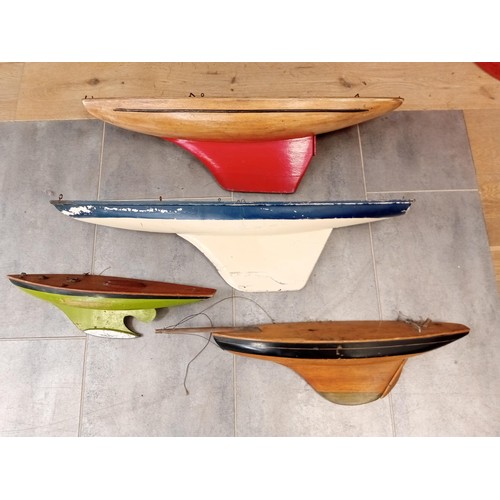 381 - 4 x Model Boat Wooden Hulls