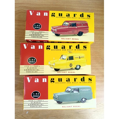 416 - 3x Vanguards The Reliant Regal Van Models