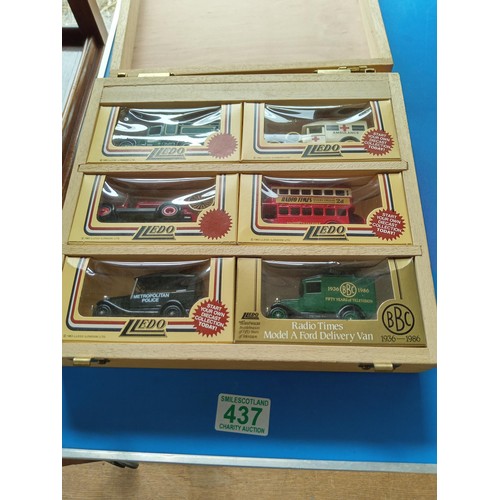 437 - 6 x Model Cars in Collectors Case that can hang on the wall