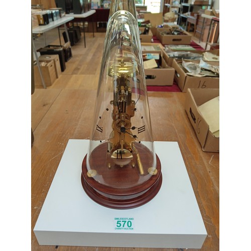 570 - Pyramid glass dome clock